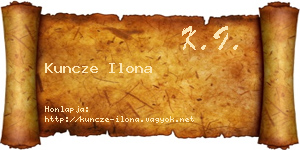 Kuncze Ilona névjegykártya