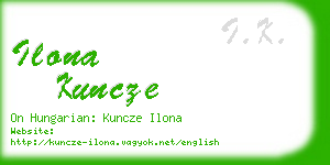 ilona kuncze business card